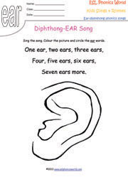 ear-diphthong-song-worksheet